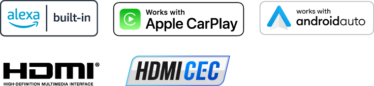 alexa / Apple Carplay / android auto / HDMI / HDMI CEC