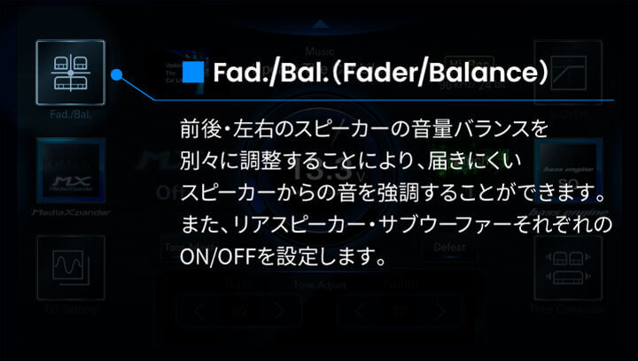 Fad./Bal.（Fader/Balance）